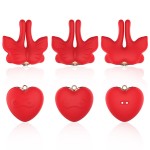 ARMONY - MAGNETISCHE NIPPELKLEMMEN MIT VIBRATION SCHMETTERLINGSFORM ROT